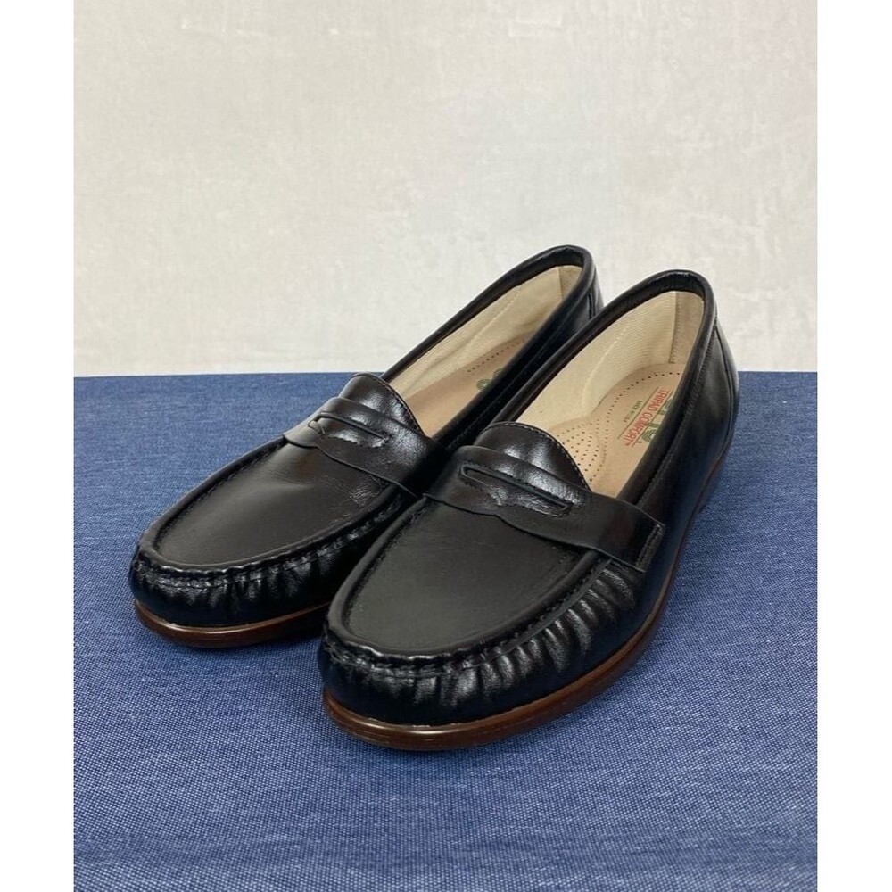 SAS Women's Penny Leather Loafers Black 9 1/2 S Comfort Preppy EUC